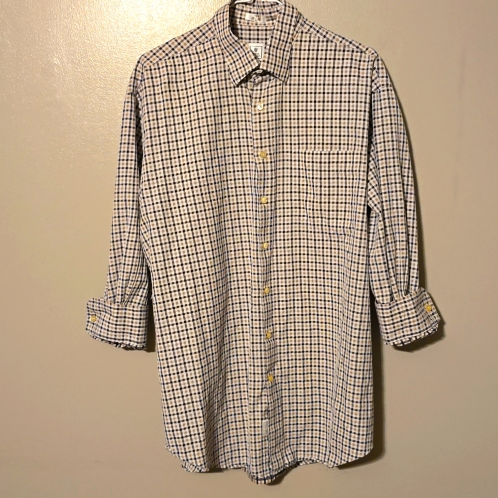 Peter Millar Button Down Longsleeve Shirt Blue/Yellow Mens Size Large